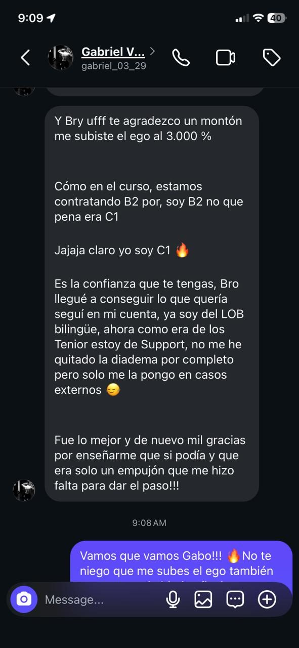 Captura del testimonio de Gabriel