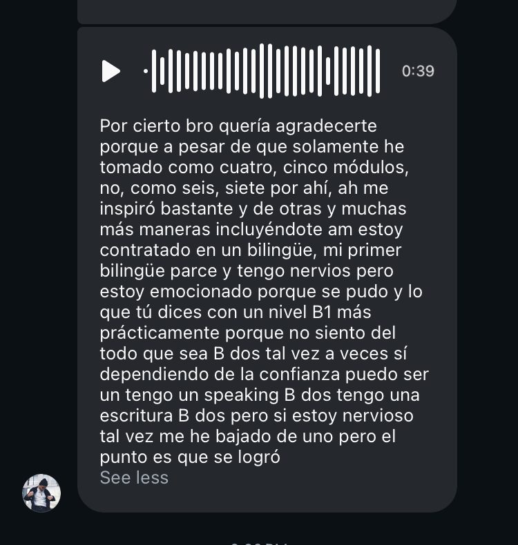 Captura del testimonio de Juan Carlos